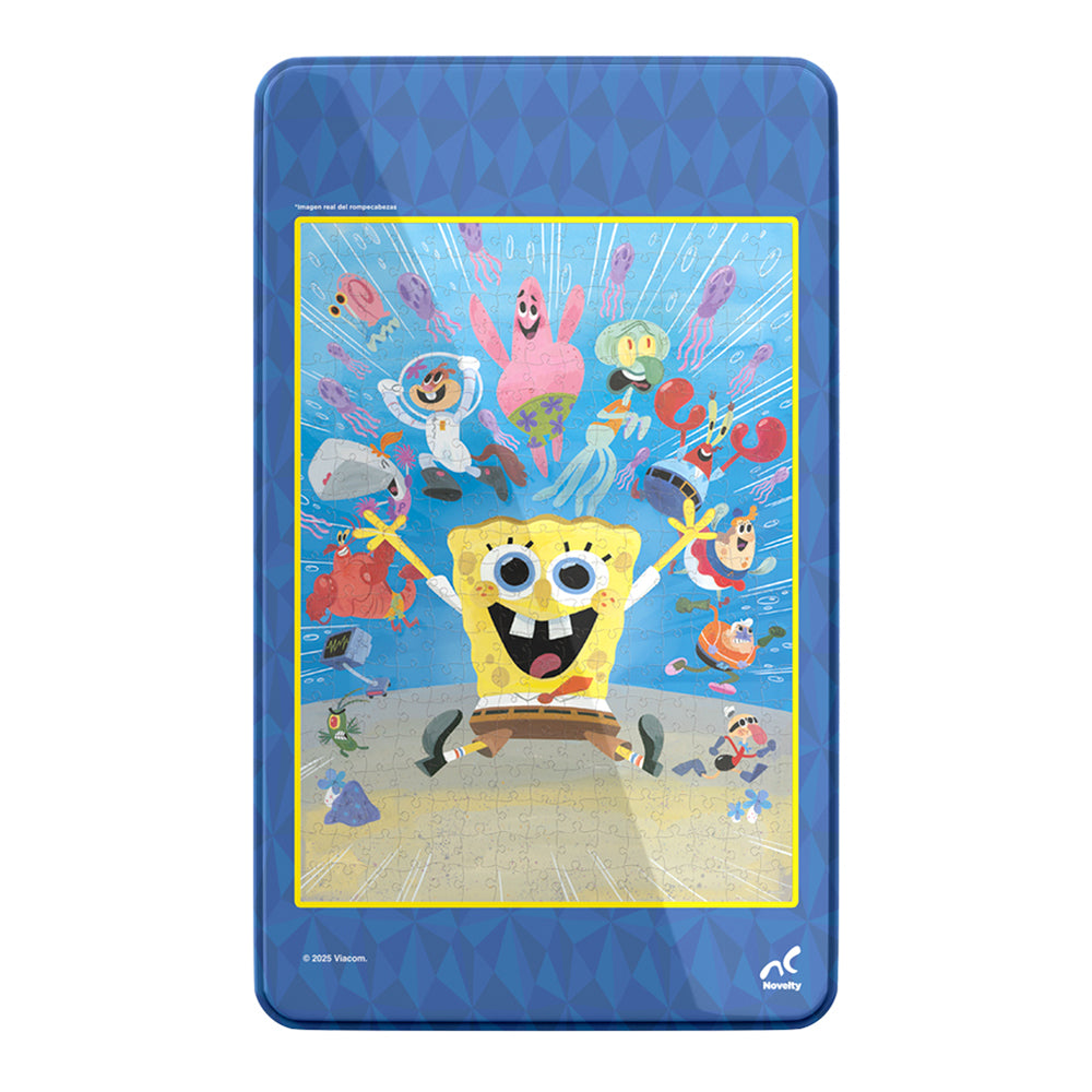Rompecabezas Bob Esponja Panorámico 300 Piezas | Coleccionable Caja Metálica