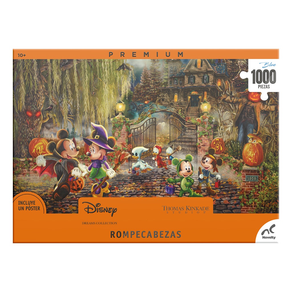 Rompecabezas Premium Disney Mickey y Minnie Halloween 1000 piezas | Thomas Kinkade