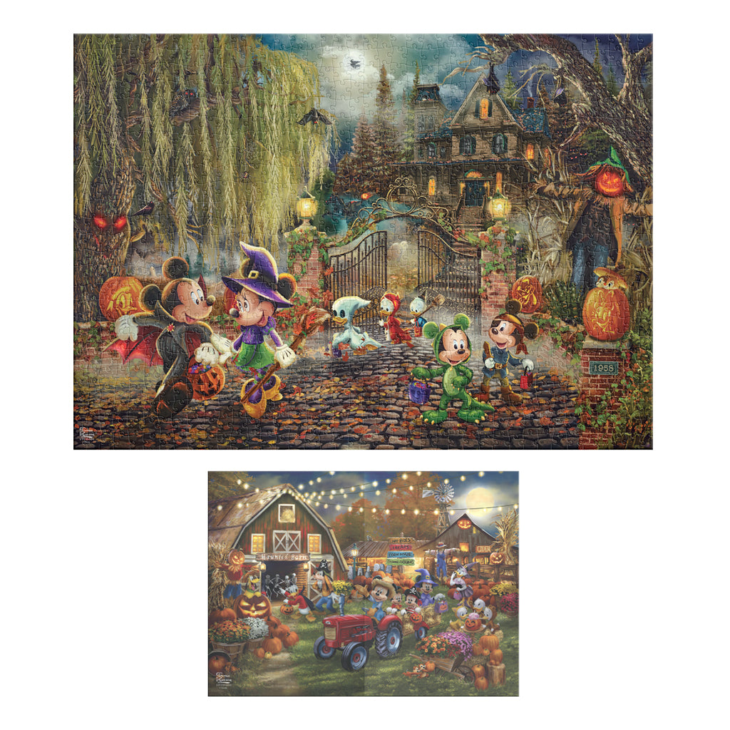 Rompecabezas Premium Disney Mickey y Minnie Halloween 1000 piezas | Thomas Kinkade