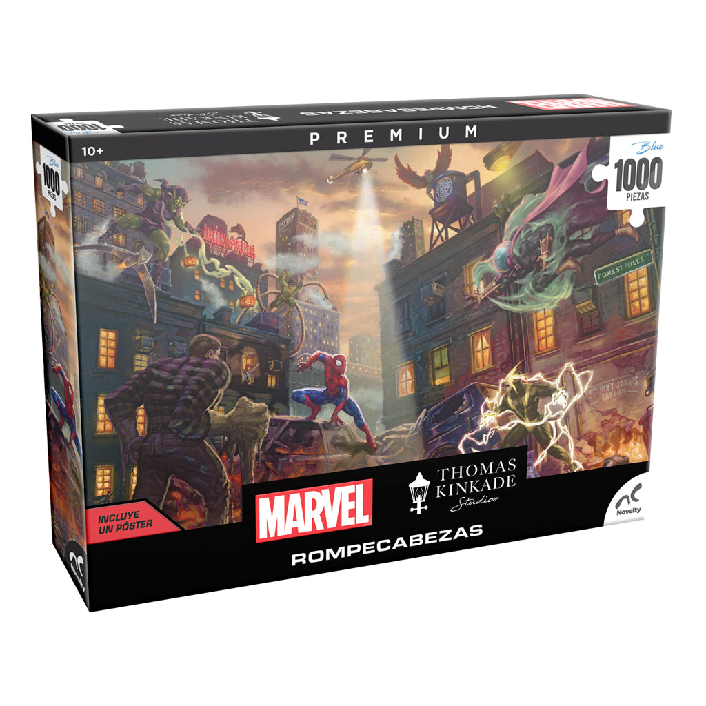 Rompecabezas Marvel Spider-Man vs Villanos Thomas Kinkade 1000 Piezas