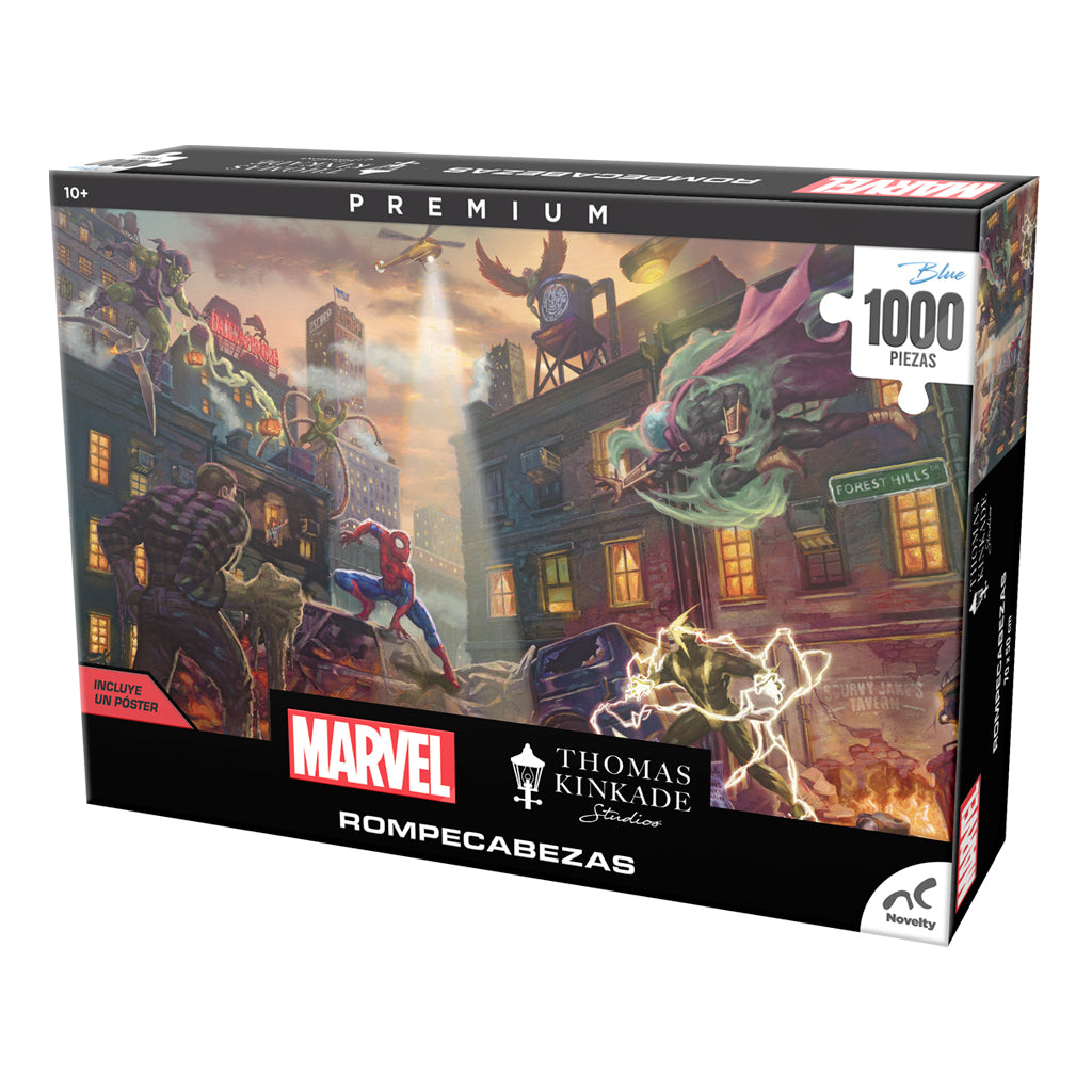 Rompecabezas Marvel Spider-Man vs Villanos Thomas Kinkade 1000 Piezas