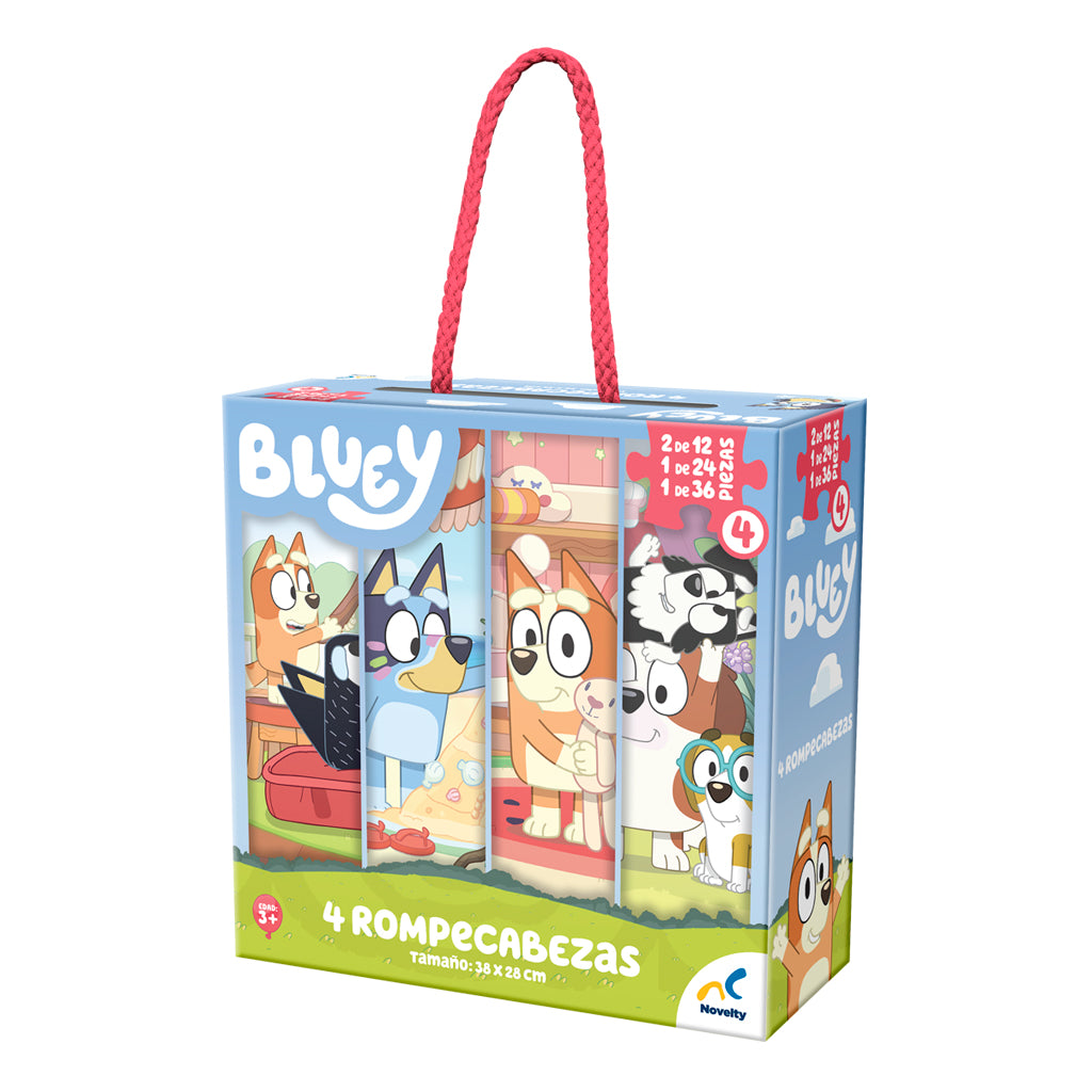 Rompecabezas Bluey 4 en 1 - 12, 24 y 36 Piezas
