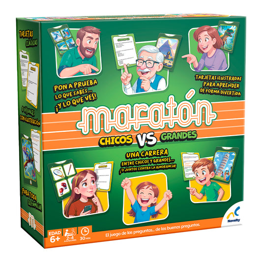 Maratón Chicos vs Grandes | Juego de Mesa Familiar Novelty