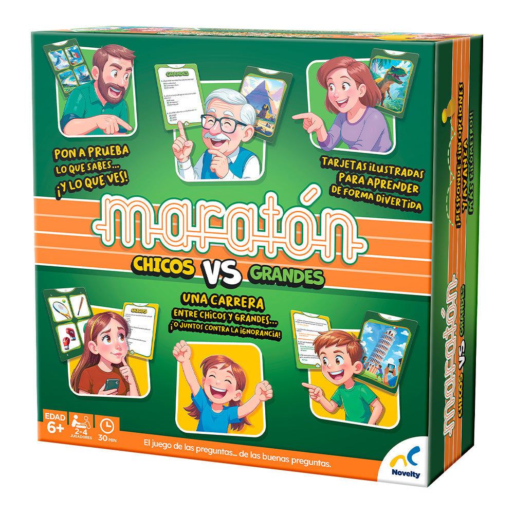 Maratón Chicos vs Grandes | Juego de Mesa Familiar Novelty