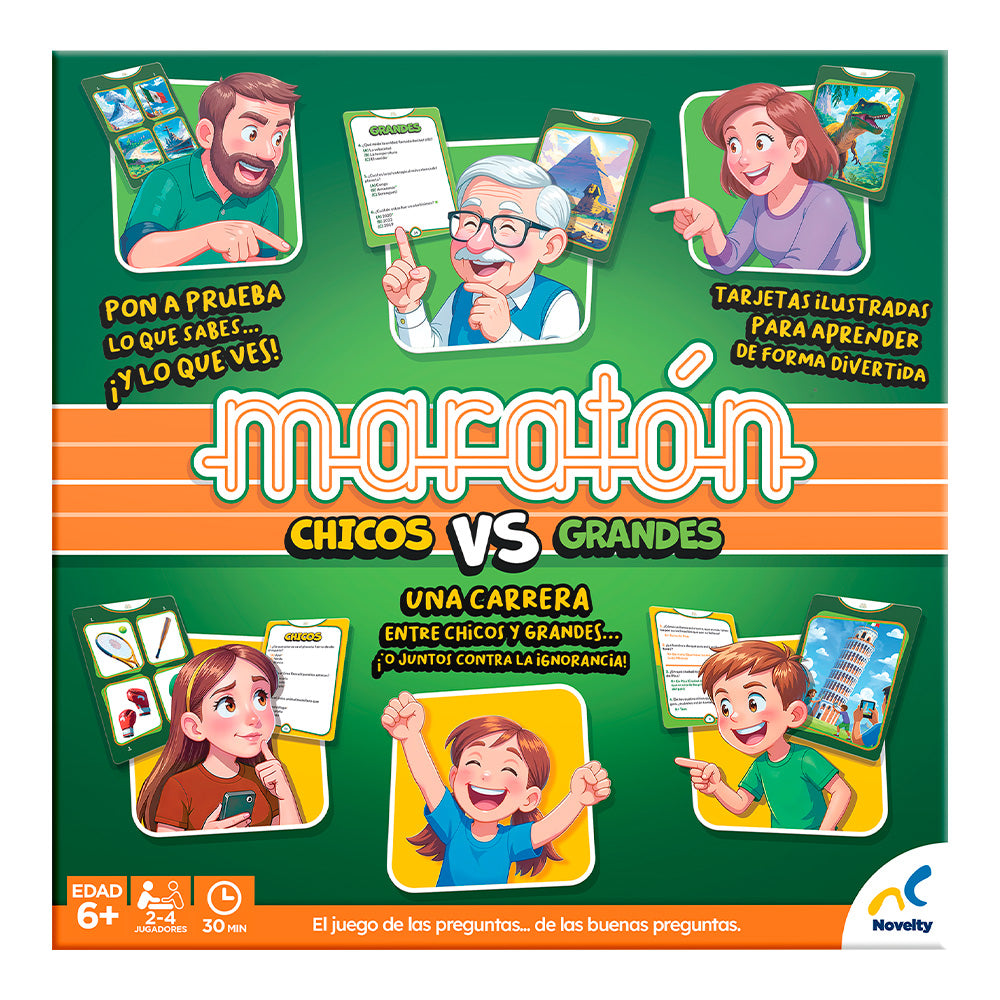 Maratón Chicos vs Grandes | Juego de Mesa Familiar Novelty