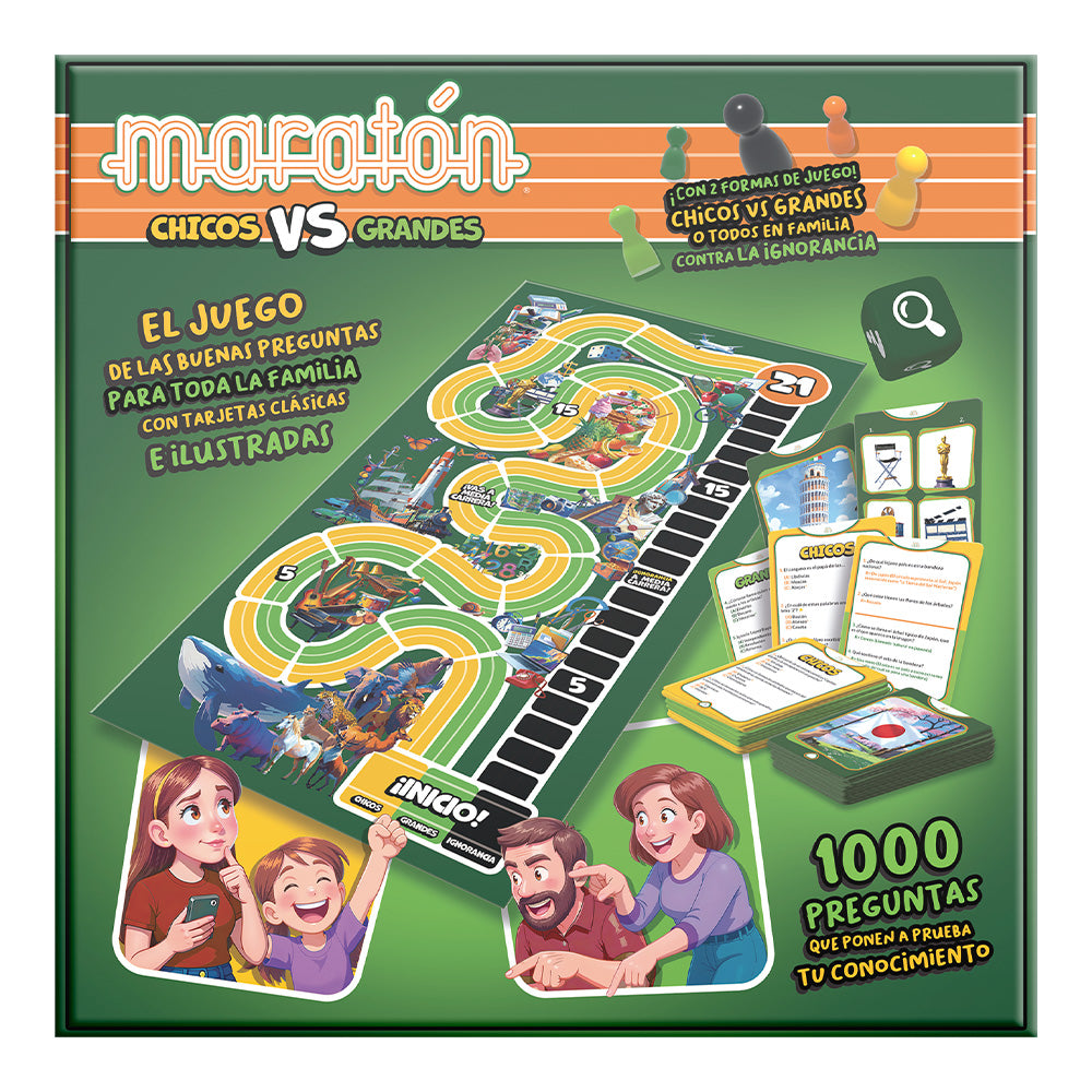 Maratón Chicos vs Grandes | Juego de Mesa Familiar Novelty