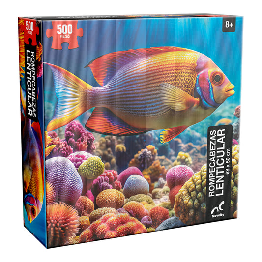 Rompecabezas lenticular peces 500 piezas efecto 3D 68x50 cm | Nvelty