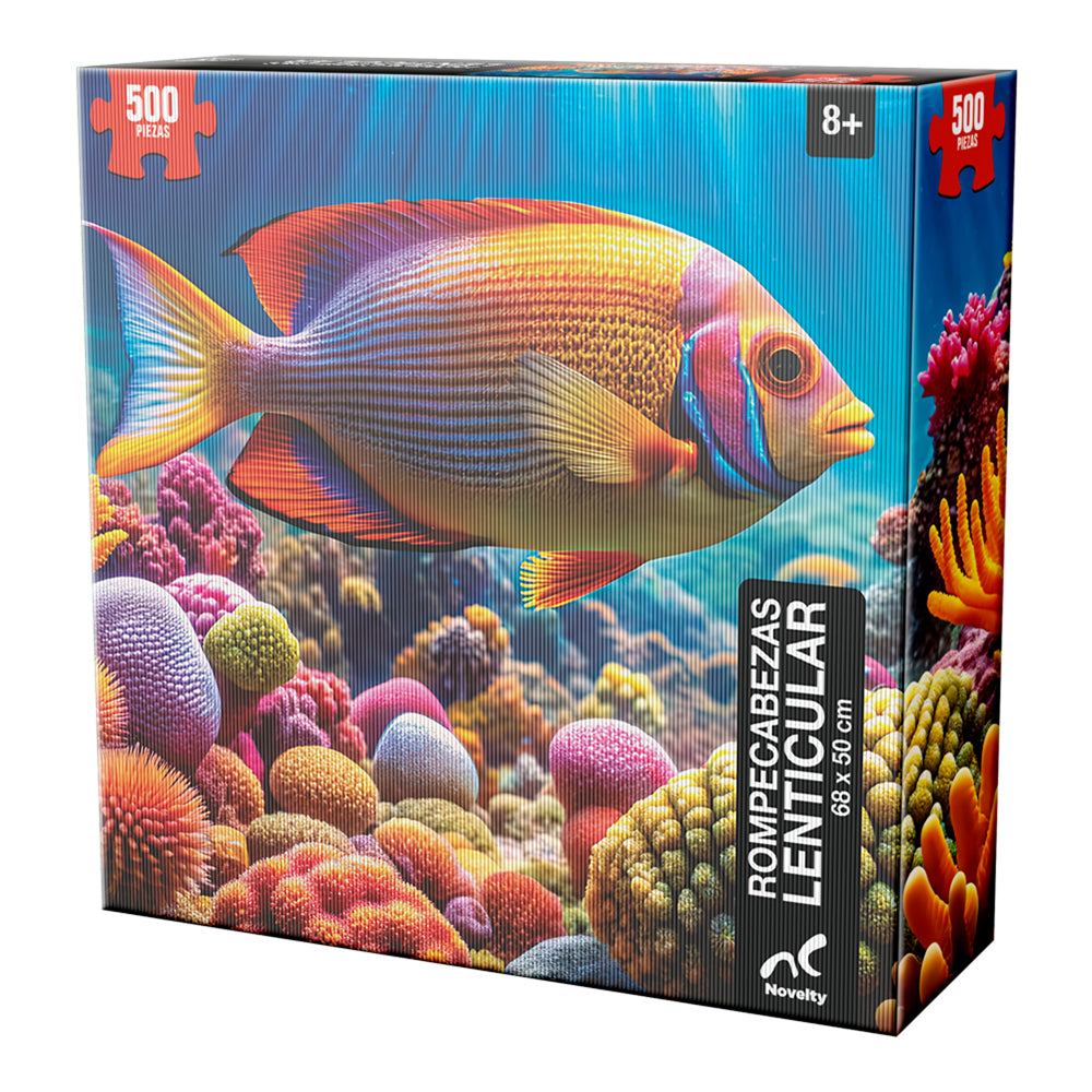 Rompecabezas lenticular peces 500 piezas efecto 3D 68x50 cm | Nvelty