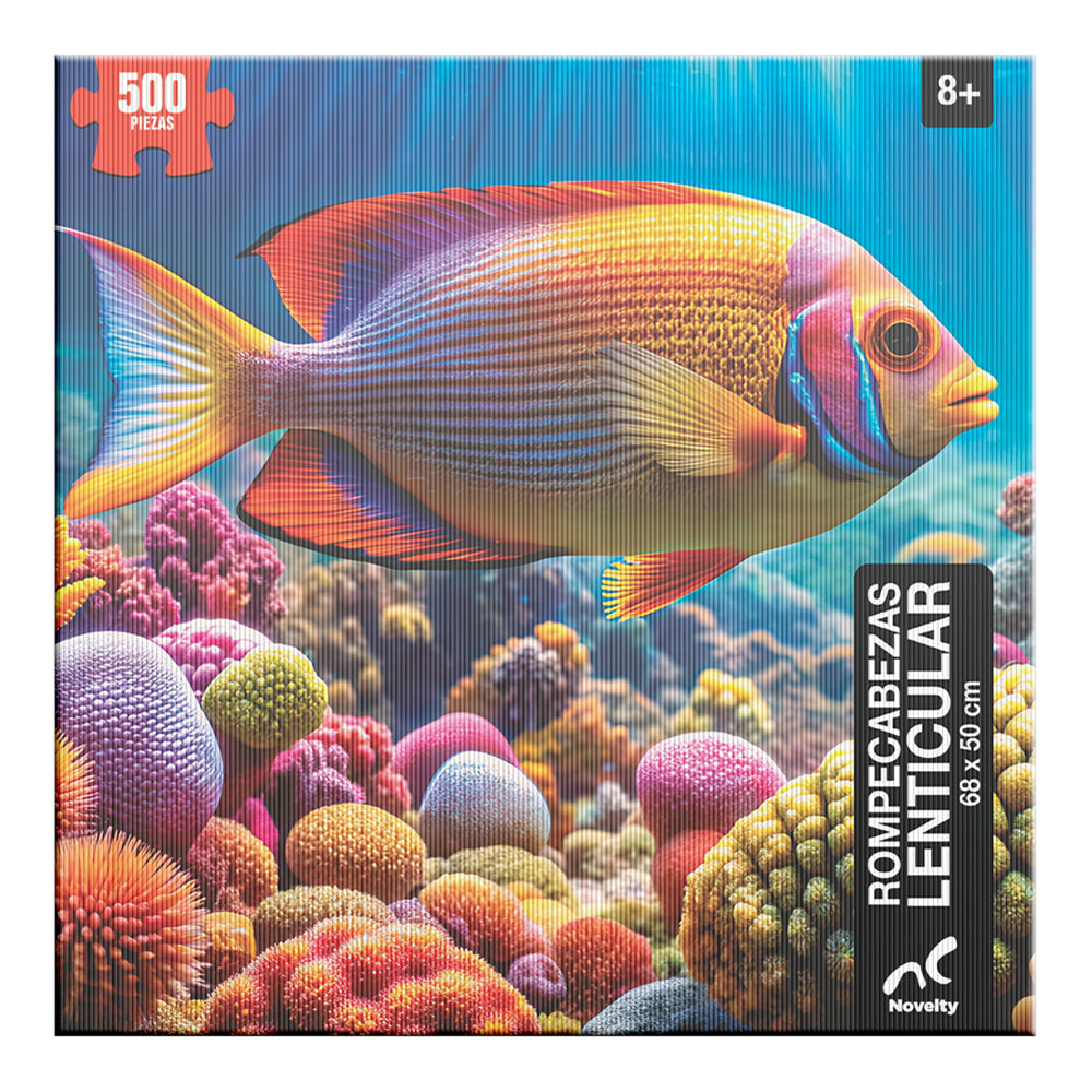 Rompecabezas lenticular peces 500 piezas efecto 3D 68x50 cm | Nvelty