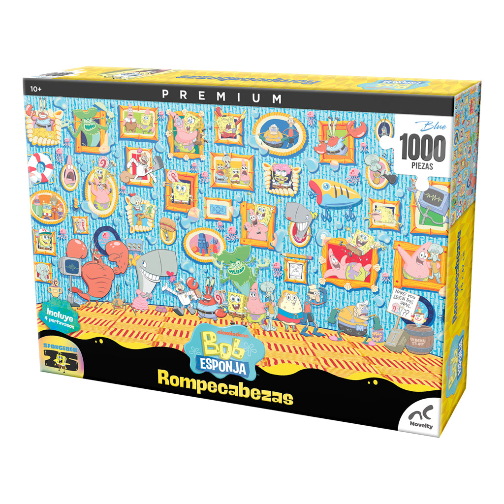 Rompecabezas Premium Bob Esponja 1000 Piezas | Con Portavasos Exclusivos