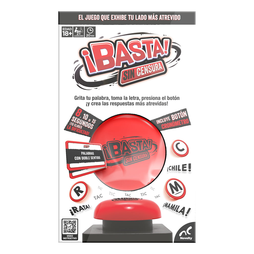 Juego de Mesa Novelty ¡Basta Sin Censura! | Diversión para Adultos en Fiestas