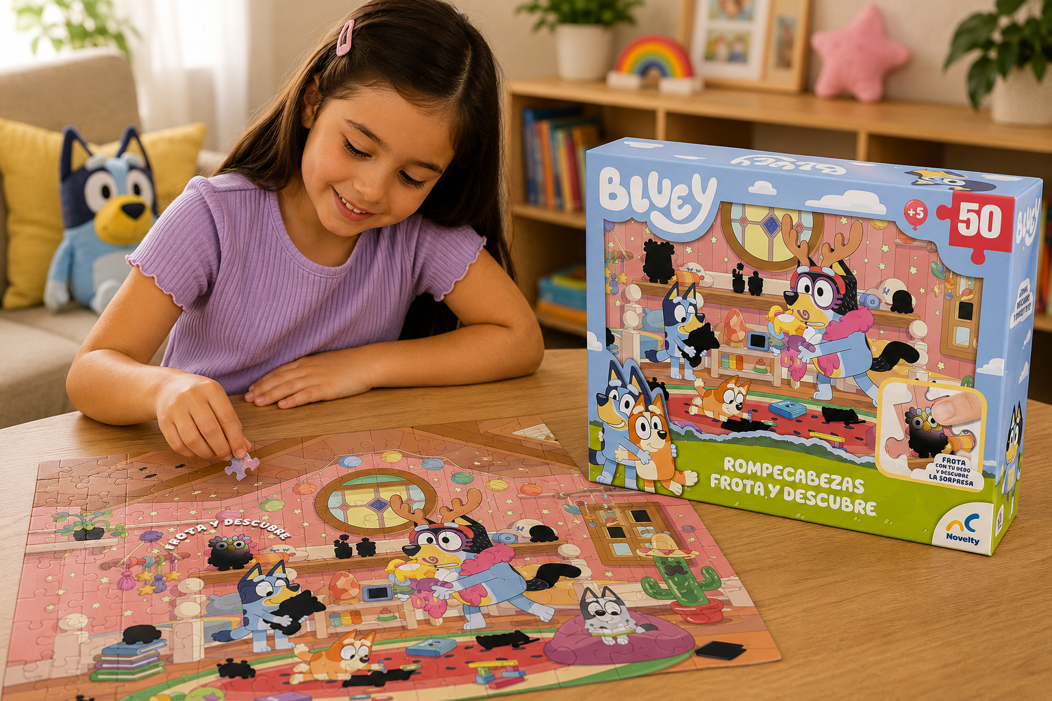 Rompecabezas Bluey Frota y Descubre Infantil