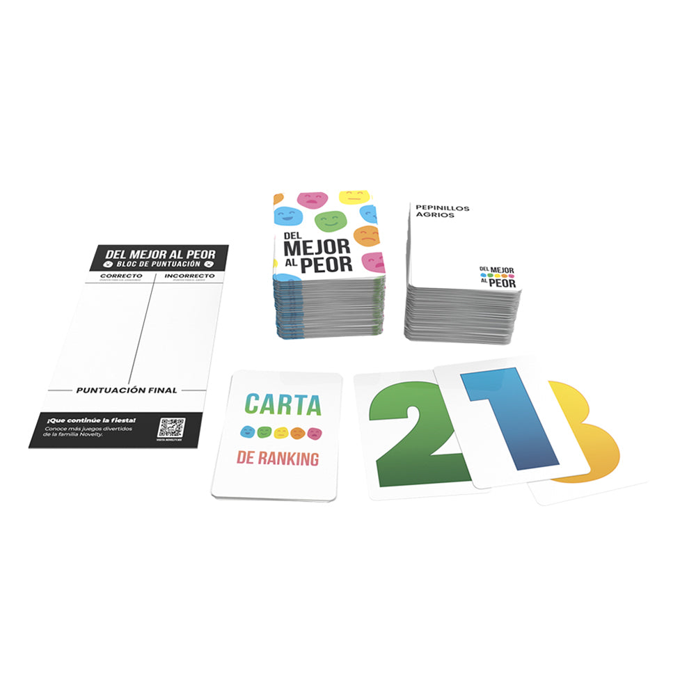 Juego de Cartas Del Mejor al Peor | Juego Familiar y de Fiesta Novelty