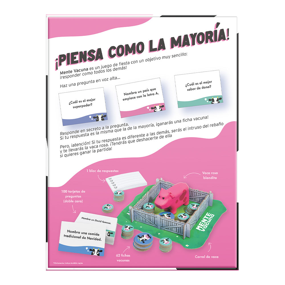 Juego de Mesa Mente Vacuna Novelty | Juego de Preguntas para Familia y Amigos