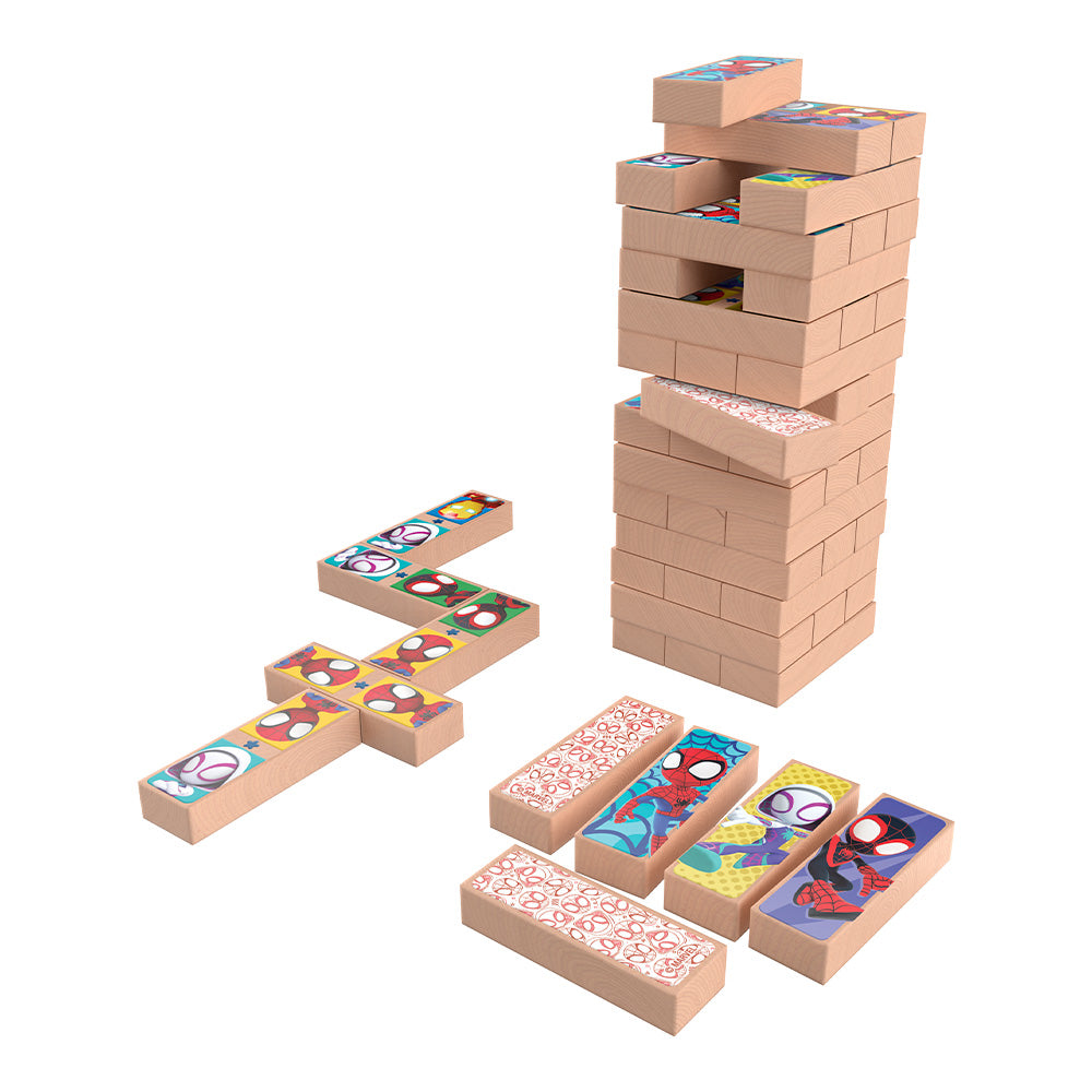 Juego de Mesa Spidey Torre de Madera 3 en 1