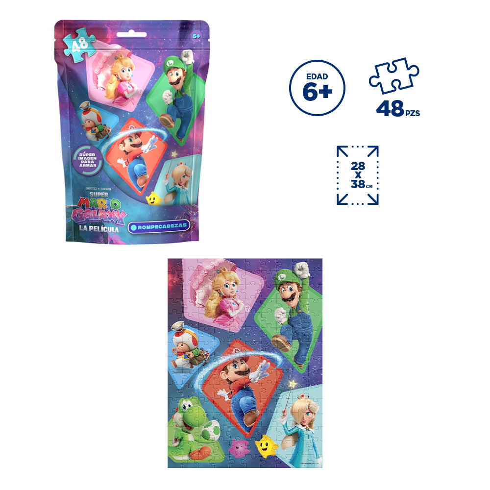 Rompecabezas Mario Bross Bolsa Foil 48 Piezas