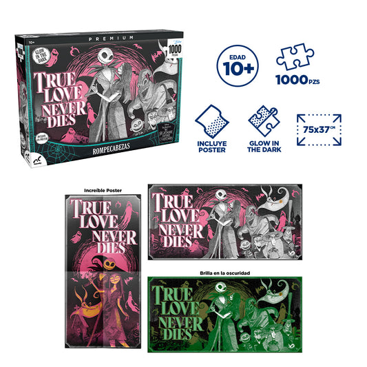 Rompecabezas Coleccionable Premium Nightmare Before Christmas Glow In The Dark 1000 Piezas