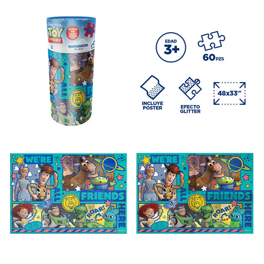 Rompecabezas Toy Story 5 Infantil Cilindro 60 Piezas