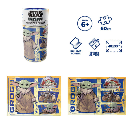 Rompecabezas Star Wars The Mandalorian Holográfico 60 Piezas