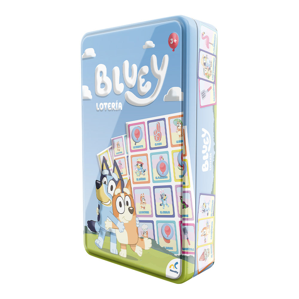 Lotería Bluey Caja Tin Metálica Juego Familiar con 9 Tableros