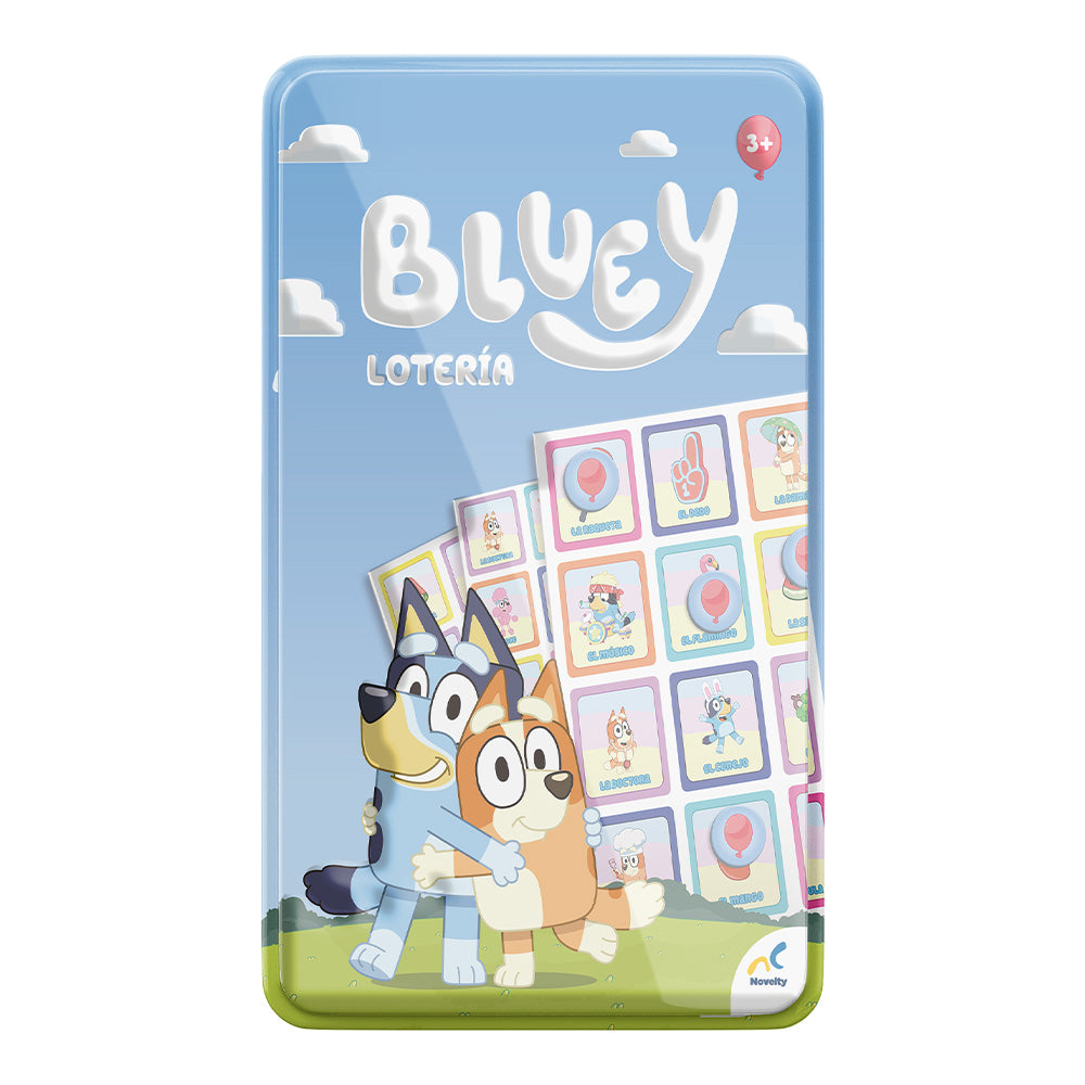 Lotería Bluey Caja Tin Metálica Juego Familiar con 9 Tableros