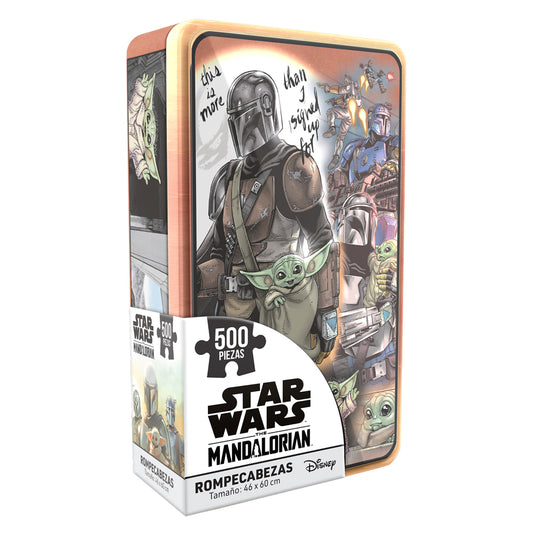 Rompecabezas Tin Mandalorian 500 Piezas | Mando y Grogu Cómic| NOVELTY