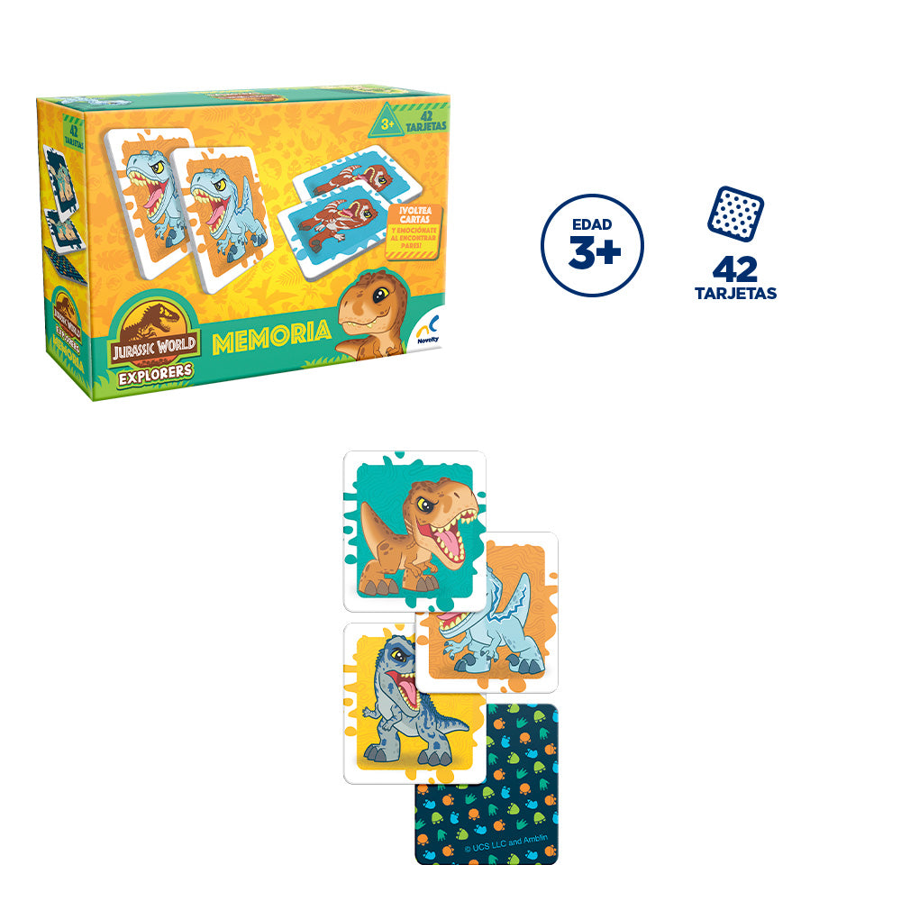 Memoria Jurassic Explorers Infantil 42 Tarjetas