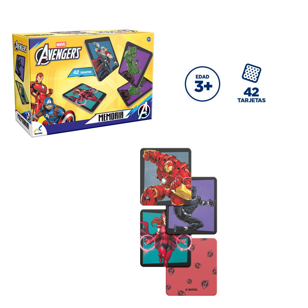 Memoria Infantil Avengers 42 Tarjetas | Juego de Memoria Marvel para Niños