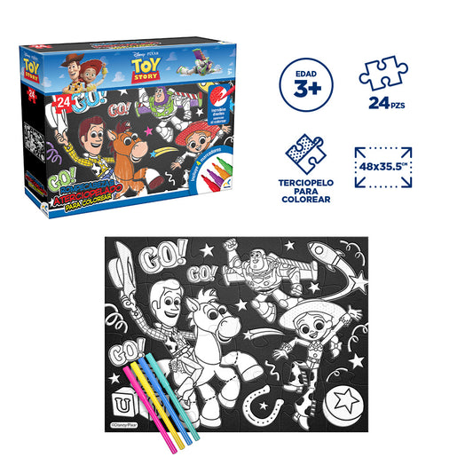 Rompecabezas Toy Story 5 Aterciopelado para Colorear 24 Piezas