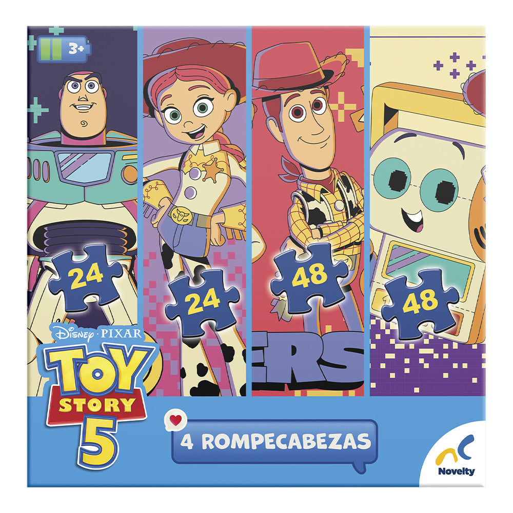Rompecabezas 4 en 1 Toy Story 5 | 2 Puzzles de 24 y 48 Piezas Novelty