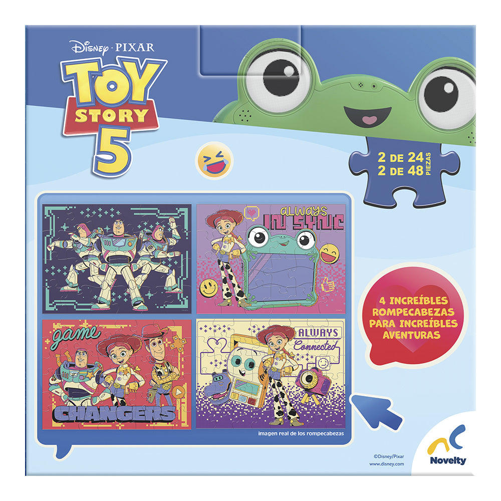 Rompecabezas 4 en 1 Toy Story 5 | 2 Puzzles de 24 y 48 Piezas Novelty