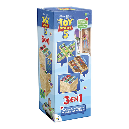 Torre de Madera 3 en 1 Toy Story 5 | Dominó y Memoria Novelty