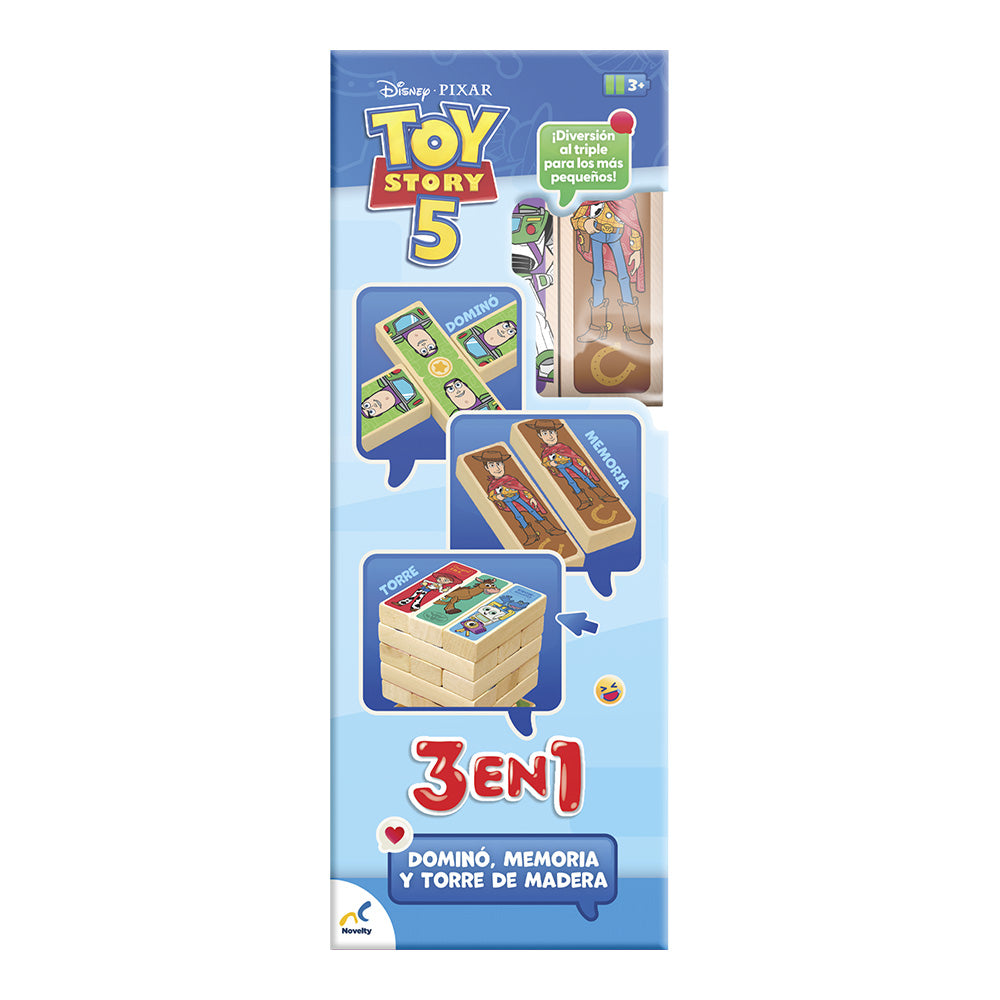 Torre de Madera 3 en 1 Toy Story 5 | Dominó y Memoria Novelty