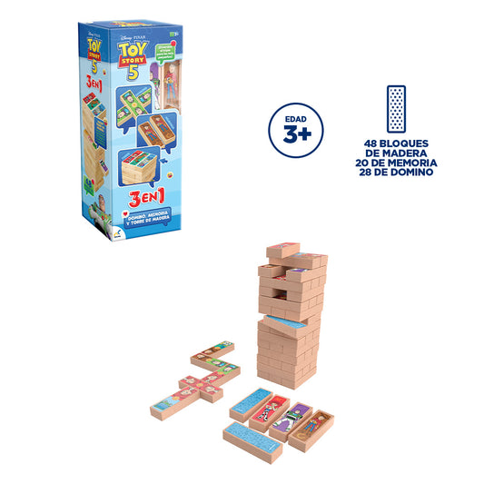 Juego de Mesa Toy Story 5 Torre de Madera 3 en 1