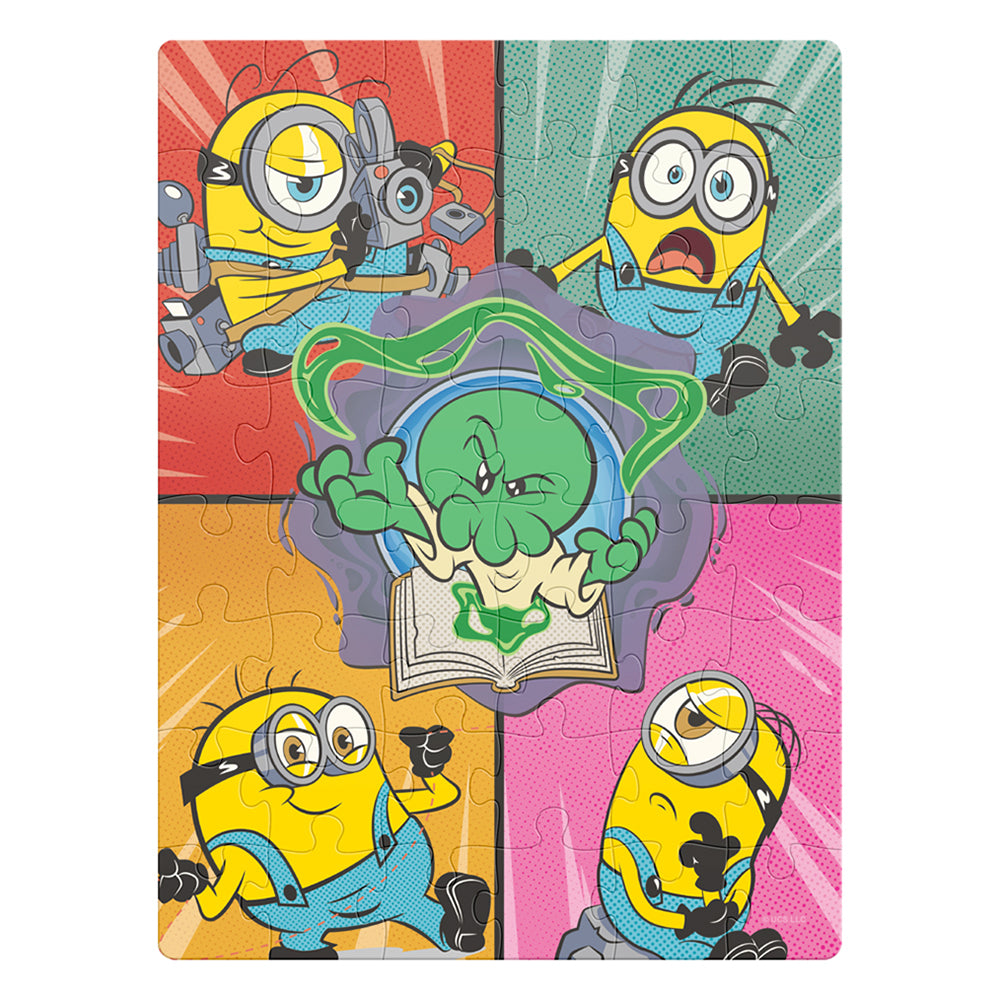 Rompecabezas Minions and Monsters de 48 piezas en bolsa foil. Ideal para niños, fácil de transportar y perfecto para desarrollar concentración.