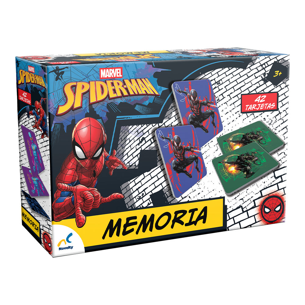 Memoria Infantil Spiderman con 42 tarjetas. Juego educativo para niños que mejora memoria y concentración con personajes de Marvel | Novelty