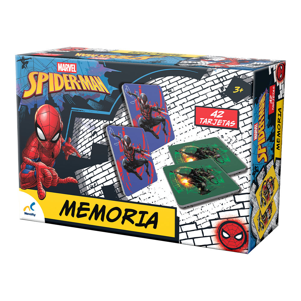 Memoria Infantil Spiderman con 42 tarjetas. Juego educativo para niños que mejora memoria y concentración con personajes de Marvel | Novelty
