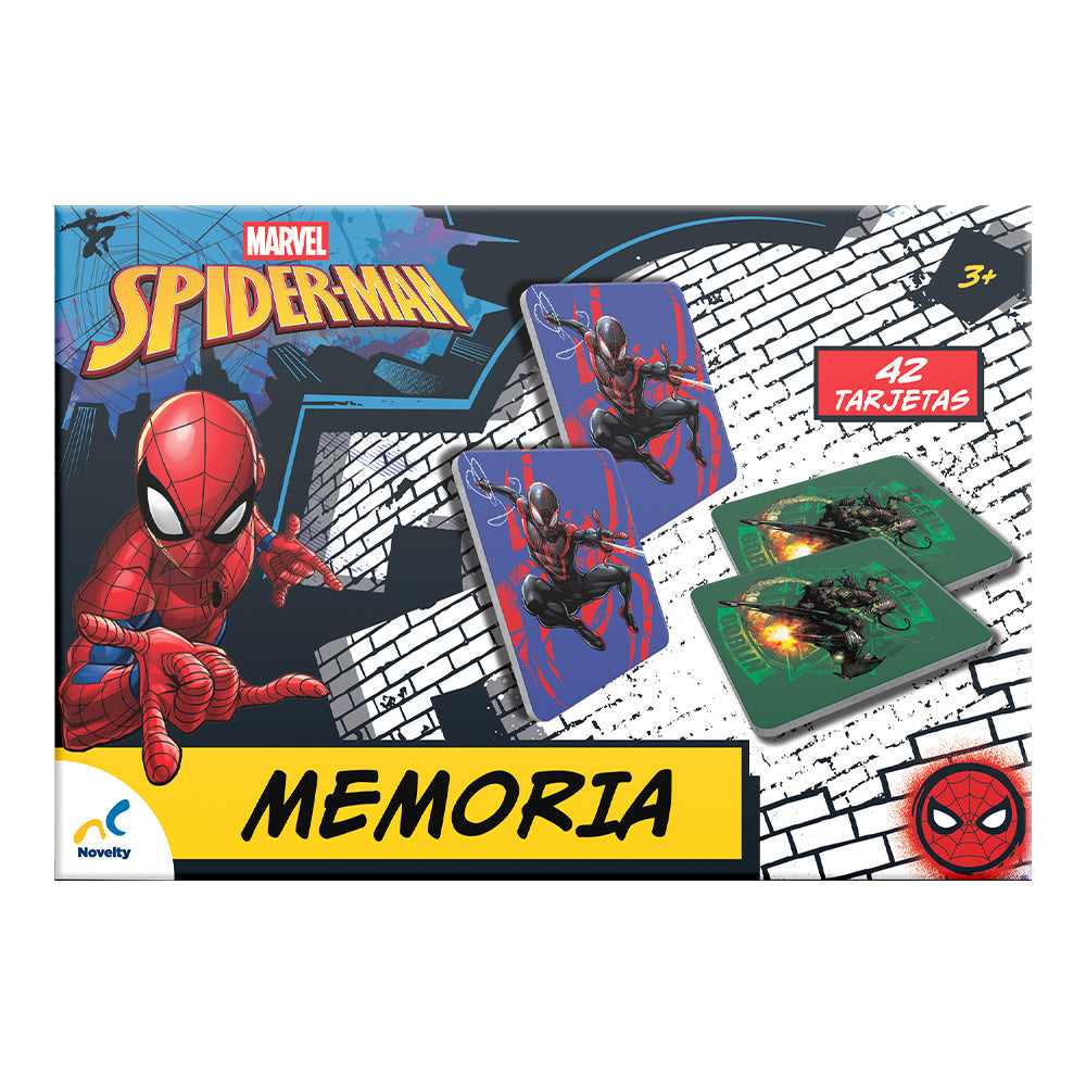 Memoria Infantil Spiderman con 42 tarjetas. Juego educativo para niños que mejora memoria y concentración con personajes de Marvel | Novelty