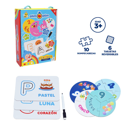Juego De Mesa Preescolar Educando Plim Plim Primeras Letras Y Numeros
