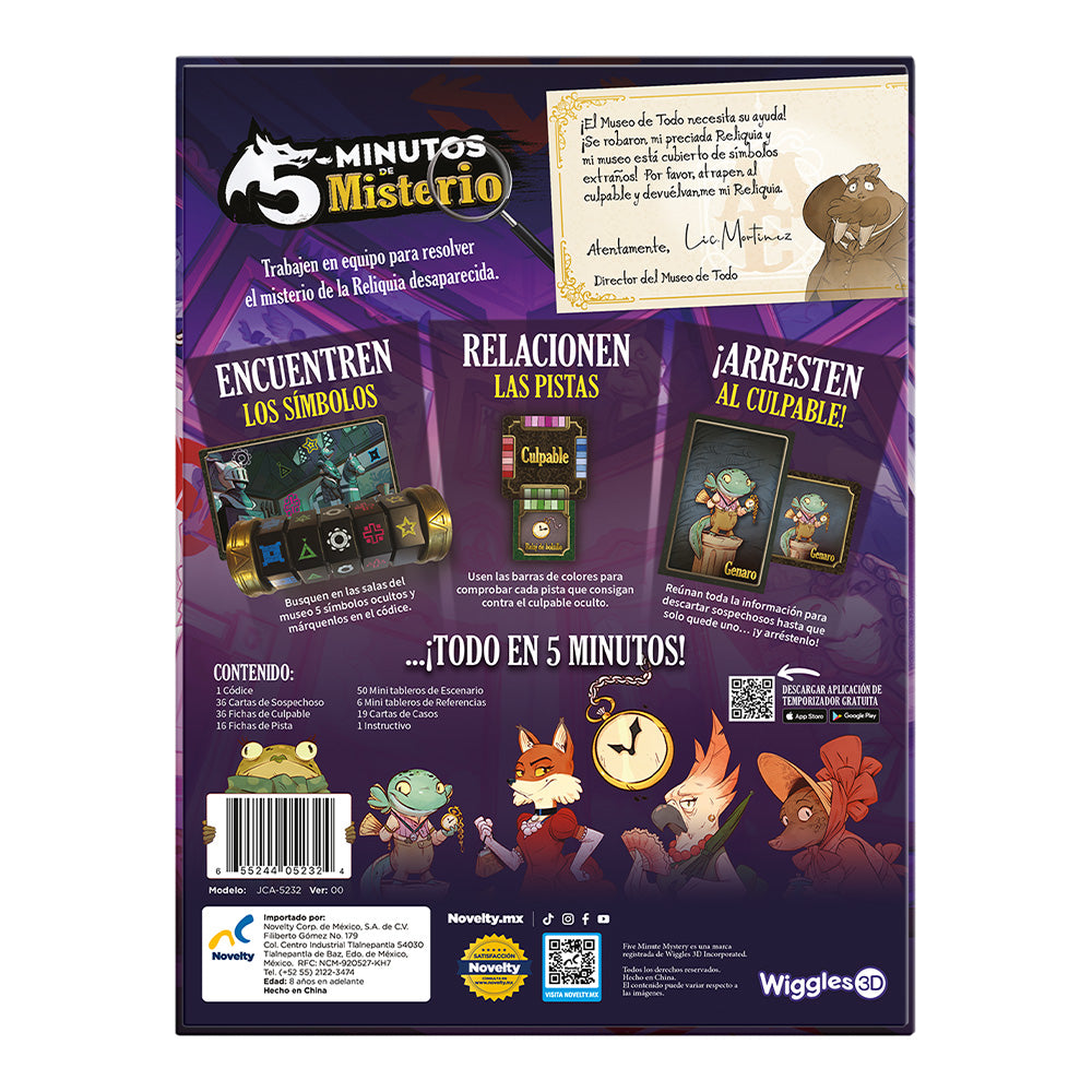 5 Minutos de Misterio | Juego de Mesa Cooperativo Novelty