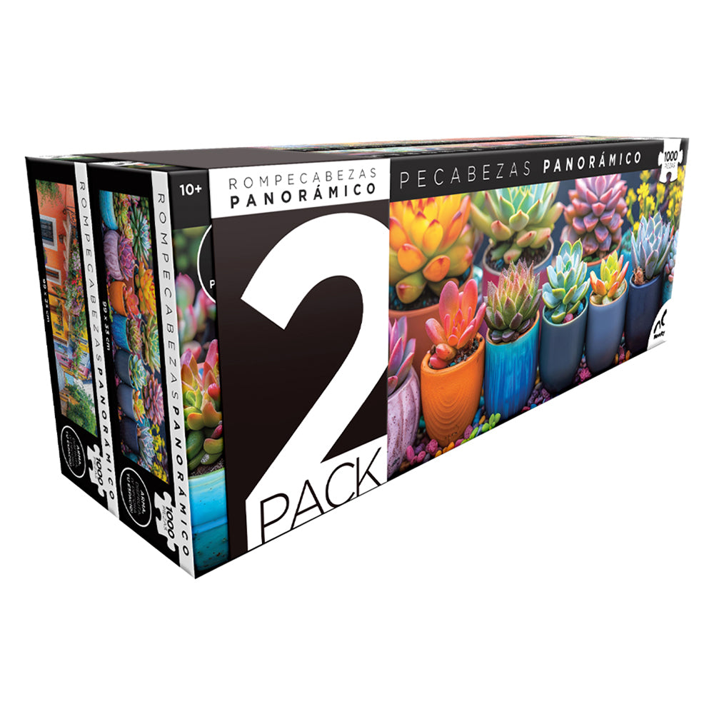 Rompecabezas Novelty Panorámico Suculentas 2 Pack 1000 Piezas