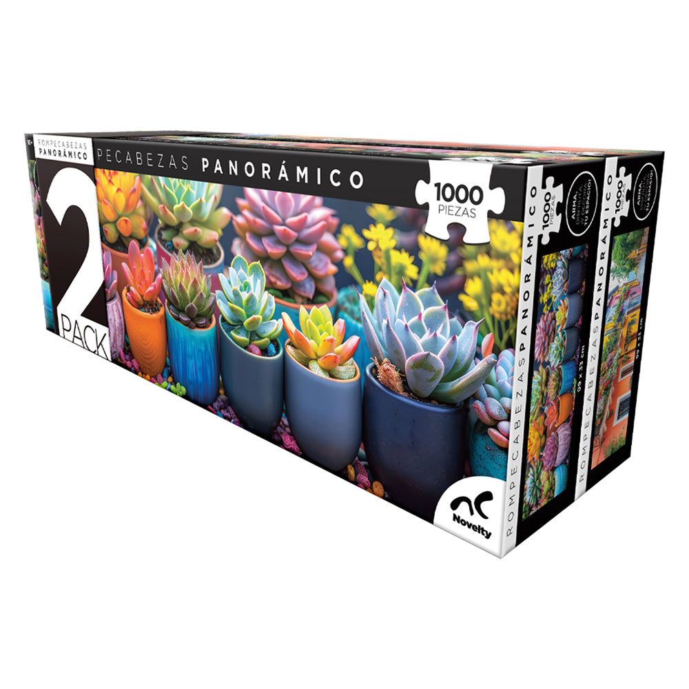 Rompecabezas Novelty Panorámico Suculentas 2 Pack 1000 Piezas