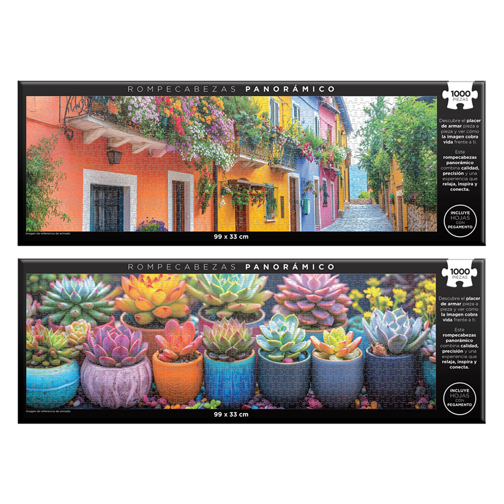Rompecabezas Novelty Panorámico Suculentas 2 Pack 1000 Piezas