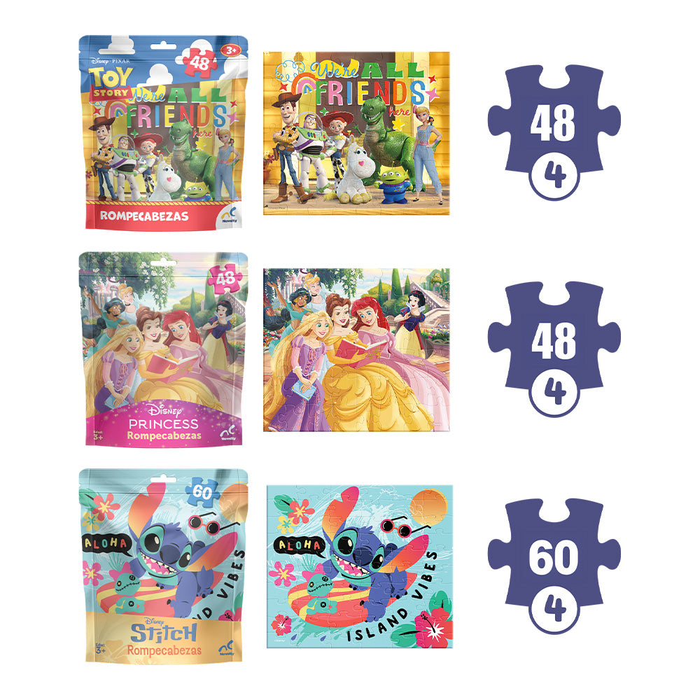 Rompecabezas Disney | 12 Puzzles de 48 y 60 Piezas