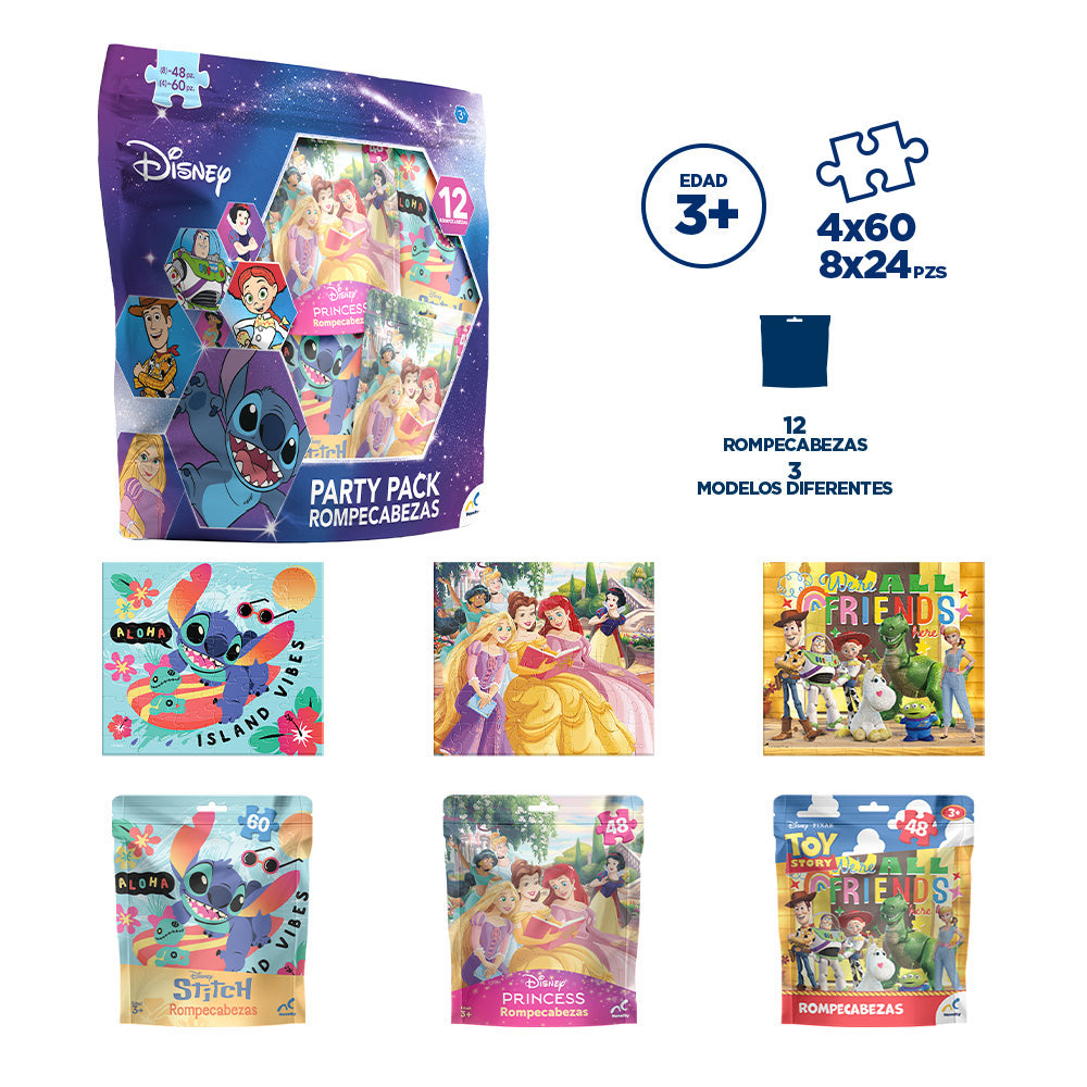 Rompecabezas Disney | 12 Puzzles de 48 y 60 Piezas