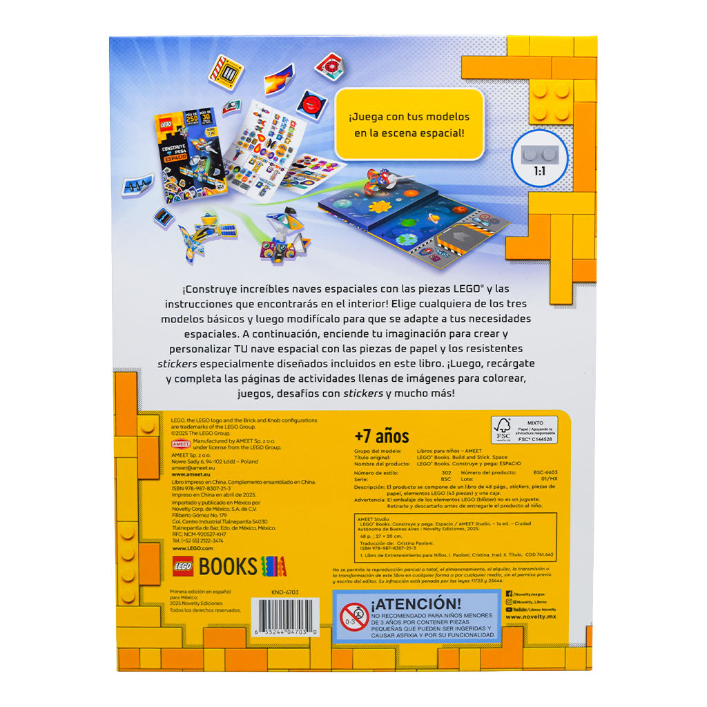 LEGO Construye y Pega Espacio | Libro con Stickers y Modelos