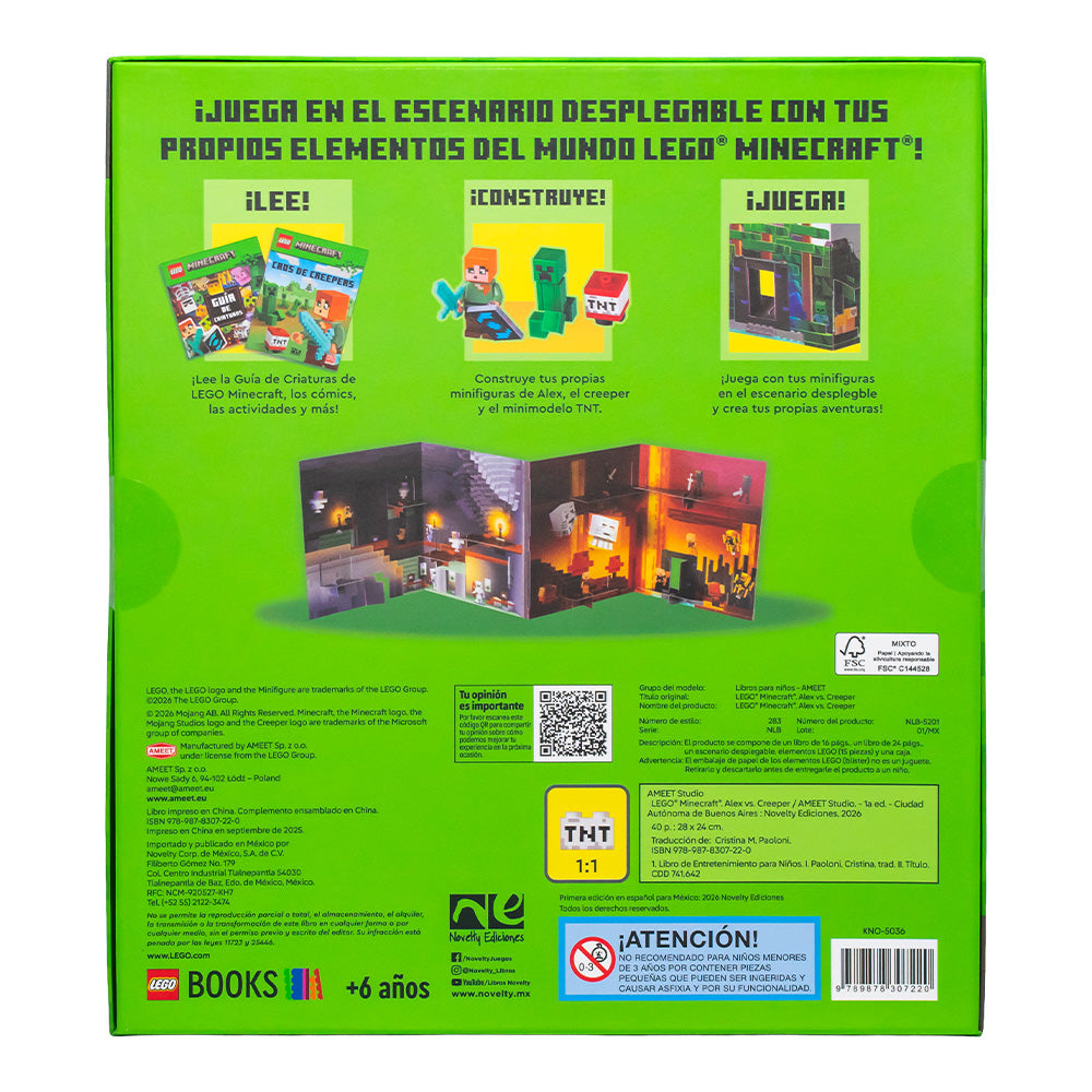 Libro LEGO Minecraft Alex vs Creeper | Set con Figura y Libros Novelty