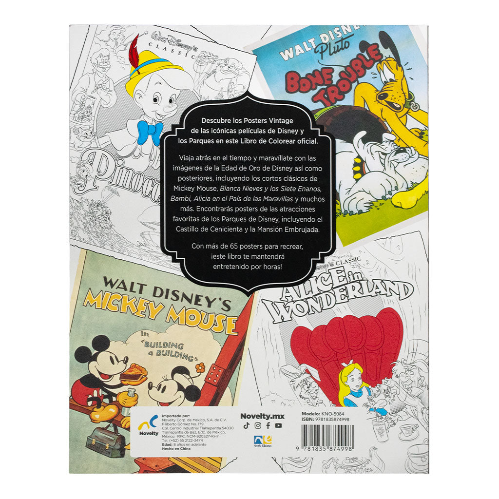 Libro para Colorear Disney Vintage | Posters Clásicos
