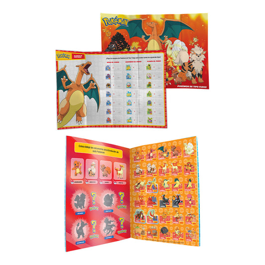 Libro Pokémon Calcomanías Tipo Fuego | Incluye Póster gigante