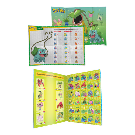 Libro Pokémon Tipo Planta | +200 Stickers y Póster Gigante